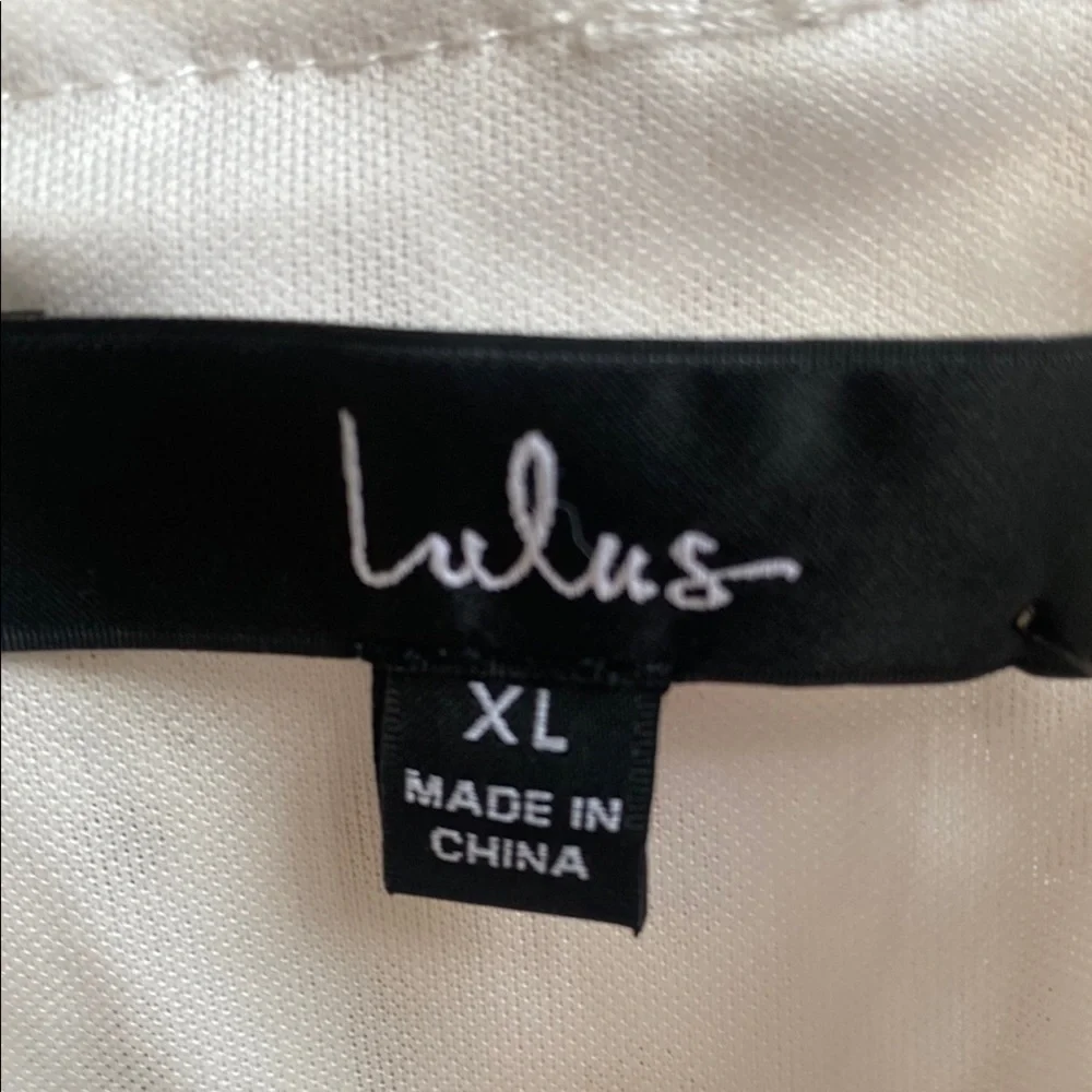 Lulu’s Chic White Eyelet Pattern Maxi Dress XL Summer Wedding Guest - Picture 6 of 14